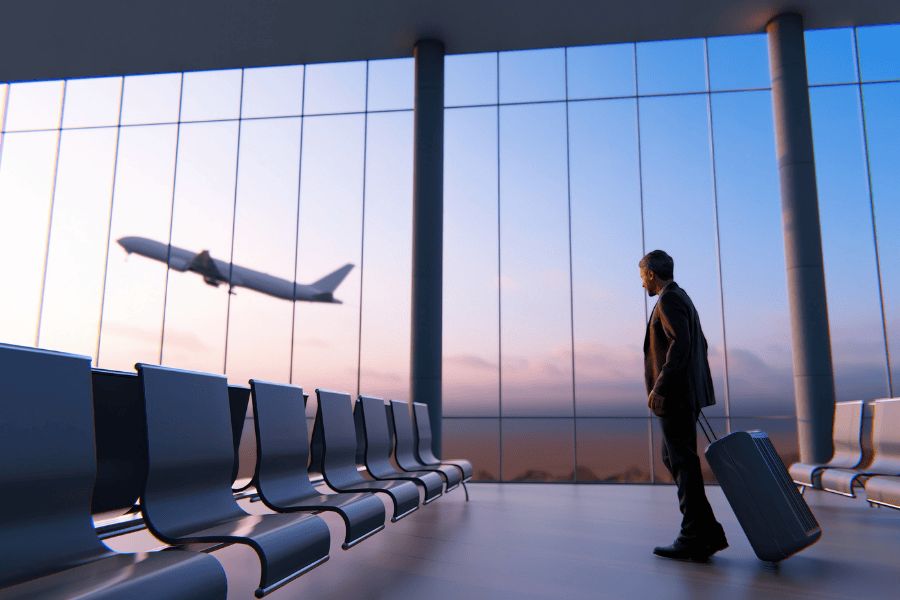 A Business Man At Airport